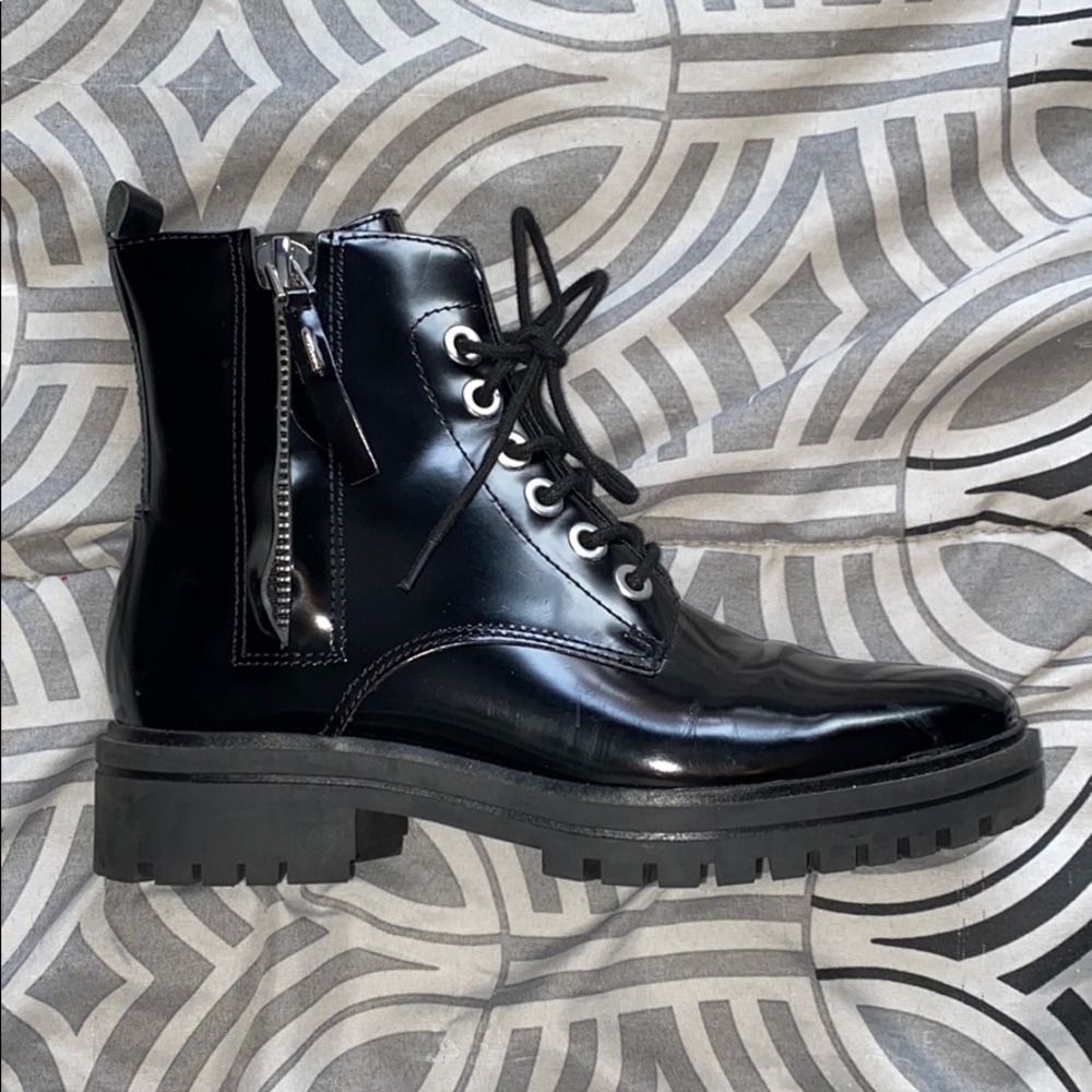 Kendall + Kylie black combat boots size 6 1/2